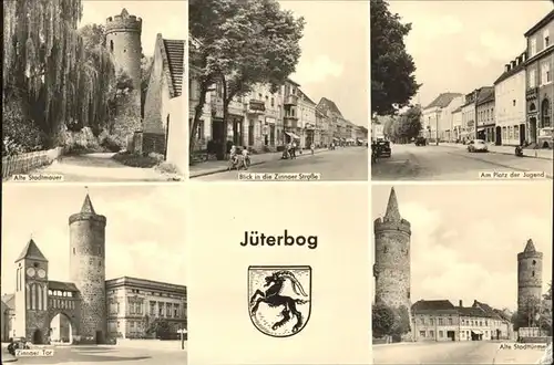 Jueterbog Alte Stadttuerme Alte Stadtmauer Zinnaer Tor Platz der Jugend Kat. Jueterbog