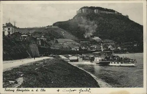 Koenigstein Saechsische Schweiz Festung Elbe Flussdampfer x