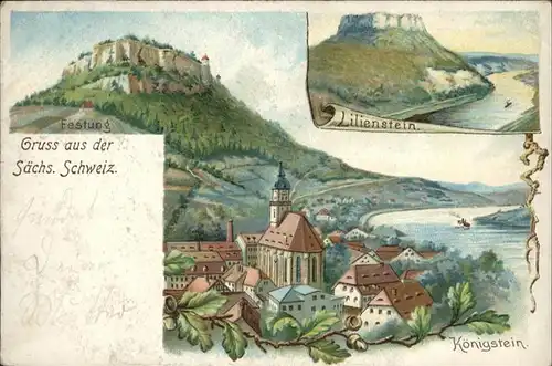 Koenigstein Saechsische Schweiz Koenigstein Saechsische Schweiz Festung Lilienstein  * / Koenigstein Saechsische Schweiz /Saechsische Schweiz-Osterzgebirge LKR