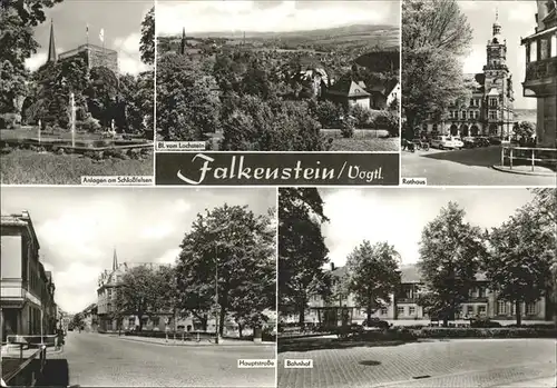 Falkenstein Vogtland Rathaus Lochstein Hauptstrasse Bahnhof  / Falkenstein Vogtland /Vogtlandkreis LKR