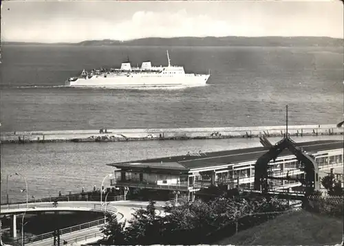 Binz Ruegen [Stempelabschlag] MS Sassnitz Mole Faehrbahnhof / Binz /Ruegen LKR