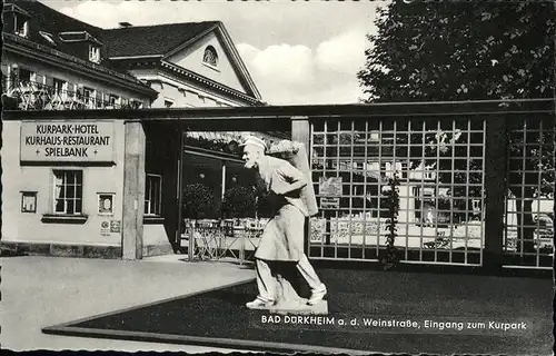 Bad Duerkheim Weinstrasse Eingang zum Kurpark Denkmal Kat. Bad Duerkheim