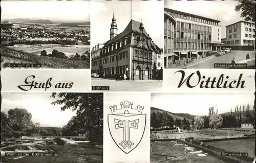 Wittlich Rathaus Sparkasse Wehr Schwimmbad Wappen x