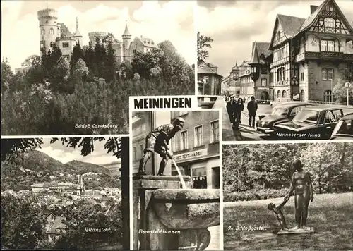 Meiningen Thueringen Schloss Landsberg Fischdiebbrunnen Schlossgarten / Meiningen /Schmalkalden-Meiningen LKR