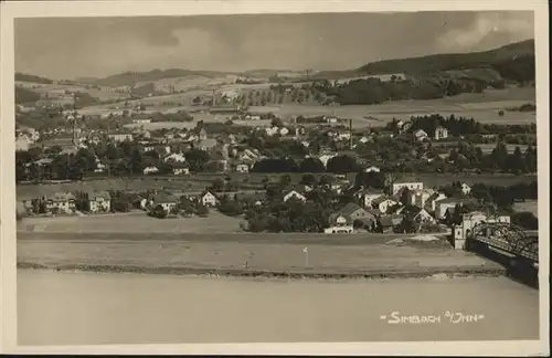 Simbach Inn Fliegeraufnahme Bruecke / Simbach a.Inn /Rottal-Inn LKR