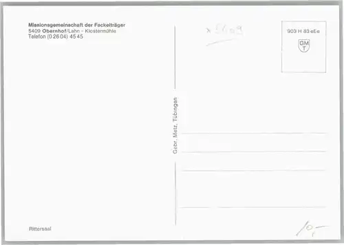 Obernhof Lahn Missionsgemeinschaft der Fackeltraeger Klostermuehle *