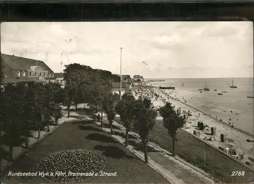 Wyk Foehr Promenade Strand Schiff / Wyk auf Foehr /Nordfriesland LKR