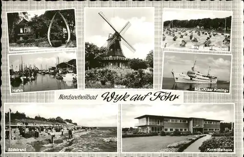 Wyk Hafen Kurmittelhaus Suedstrand Muehle Kat. Wyk auf Foehr