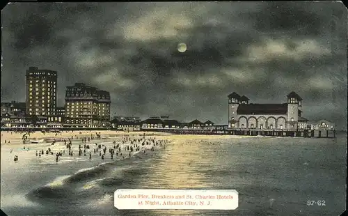 Atlantic City New Jersey Garden Pier Breakers and St. Charles Hotels / Atlantic City /