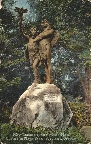 Portland Oregon White Man Statue Plaza Park  Kat. Portland