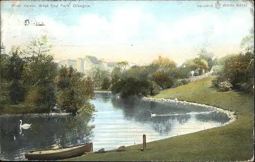 Glasgow River Kelvin West End Park Schwan / Glasgow City /Glasgow City