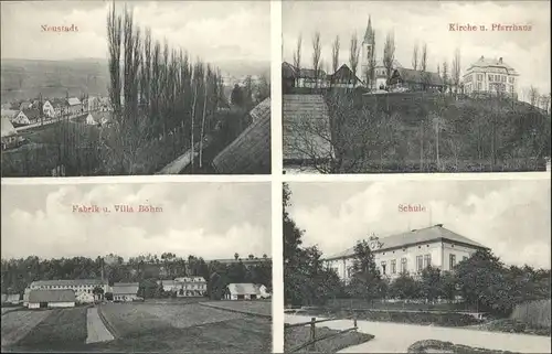 Neustadt Mettau Kirche Pfarrhaus Fabrik Villa Boehm Schule  * / Nove Mesto nad Metuji /Nachod