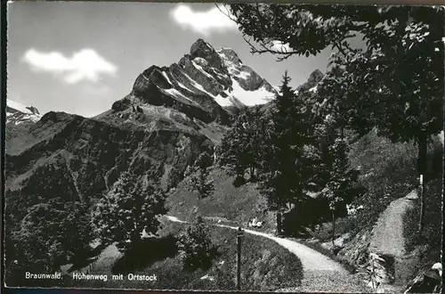 Braunwald GL Hoehenweg Ortstock Kat. Braunwald