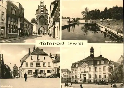 Teterow Mecklenburg Vorpommern Nordtor Rathaus Marktplatz Hotel Marktbrunnen Burgwallinsel / Teterow /Guestrow LKR