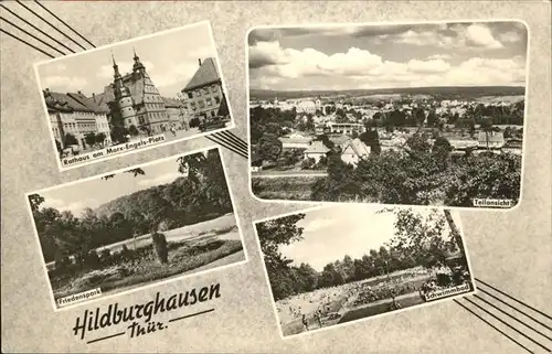 Hildburghausen Marx Engels Platz Friedenspark Schwimmbad  Kat. Hildburghausen