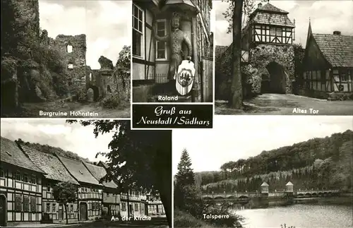 Neustadt Harz Talsperre Altes Tor Burgruine Hohnstein Kat. Neustadt Harz