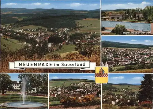 Neuenrade Wappen Warmwasserfreibad Springbrunnen Kat. Neuenrade