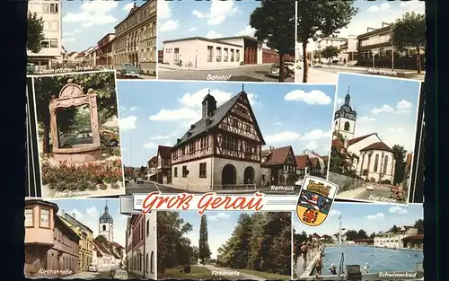 Gross Gerau Bahnhof Kirchstrasse Schwimmbad Marktplatz Kat. Gross Gerau