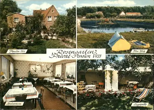 Hartenholm Privatpension Rosengarten Voss Teich Kat. Hartenholm