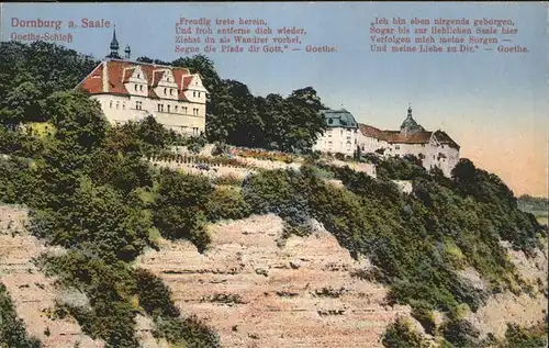 Dornburg Saale Goethe Schloss Spruch Gedicht Goethe Kat. Dornburg Saale