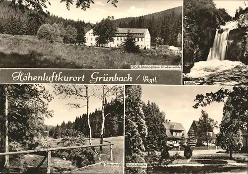 Gruenbach Vogtland Druckersmuehle Rissfaelle Kat. Gruenbach Vogtland