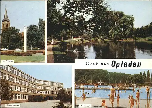 Opladen Ev. Kirche Gymnasium Freibad Kat. Leverkusen