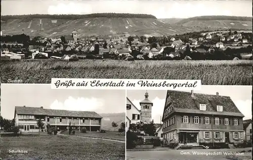 Eberstadt Baden Weinsbergertal Warengeschaeft Wohlfahrt Schulhaus Kat. Buchen (Odenwald)