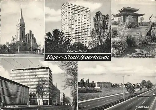 Leverkusen Kirche Bayer Hochhaus Japanischer Garten Koelner Strasse Kat. Leverkusen