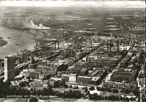 Leverkusen Luftaufnahme Bayer Werke Rhein  Kat. Leverkusen