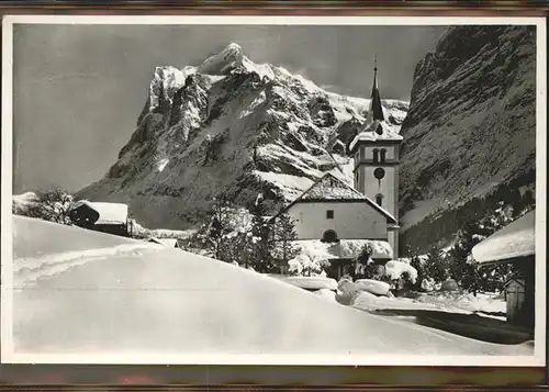 kk05984 Grindelwald Kirche Wetterhorn Kategorie. Grindelwald Alte Ansichtskarten