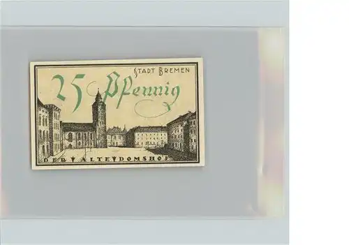 Bremen 25 Pfennig Gutschein Domhof Kat. Bremen