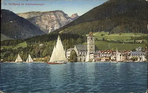 St Wolfgang Salzkammergut Teilansicht St. Wolfgang Wolfgangsee Kirche Segelboot Salzkammergut Kat. St. Wolfgang im Salzkammergut