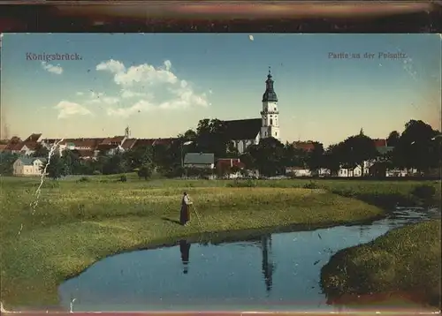 Koenigsbrueck Partie an der Pulsnitz Kirche Feldpost Kat. Koenigsbrueck