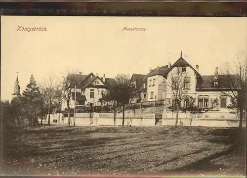 Koenigsbrueck Auenstrasse Kirchturm Kat. Koenigsbrueck