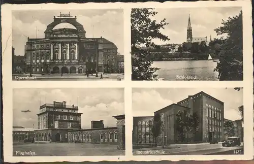 Chemnitz Opernhaus Schlossteich Flughafen Industrieschule Kat. Chemnitz