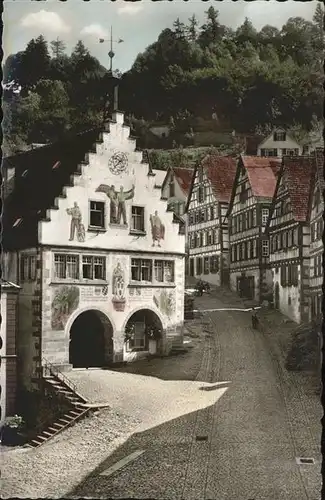 Schiltach Marktplatz Rathaus Fachwerk Kat. Schiltach