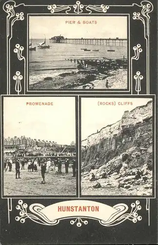 Hunstanton Pier & Boats Promenade Rocks Kat. King s Lynn and West Norfolk