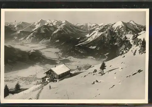 Marquartstein Hochgernhaus im Schnee Hans Hutter Kat. Marquartstein