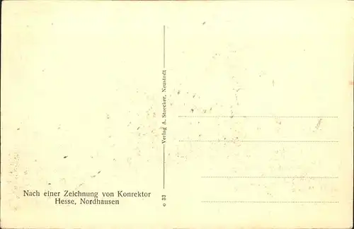 Neustadt Harz Burg Hohnstein Kuenstlerkarte nach einer Zeichnung von Hesse Kat. Neustadt Harz