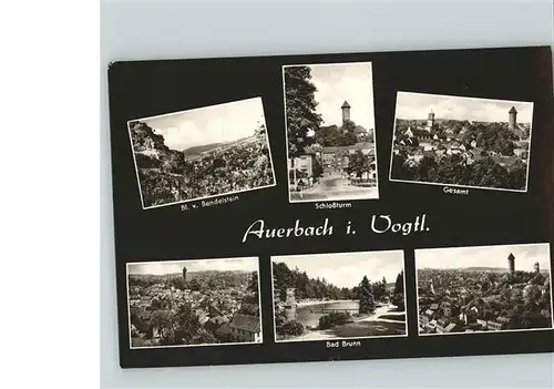 Auerbach Vogtland Gesamt Blick vom Bendelstein Schlossturm Bad Brunn Kat. Auerbach