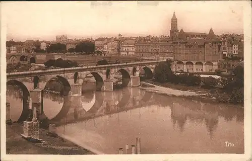 Montauban Le vieux pont Musee Ingres Clocher de Saint Jacques eglise Kat. Montauban