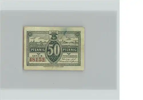 Schwerin Notgeld 50 Pfennig Serie D Kat. Schwerin