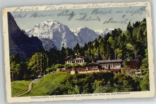 Bad Reichenhall Gaststaette Enzianbrennerei zum Schroffen x 1935