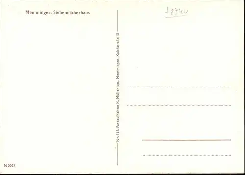 Memmingen Siebendaecherhaus / Memmingen /Memmingen Stadtkreis