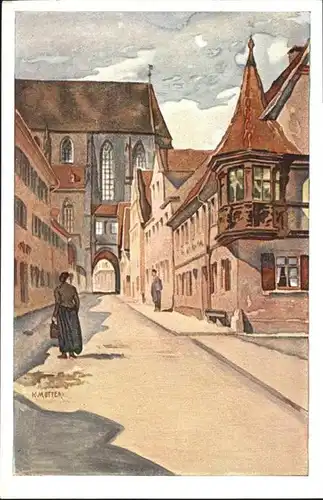 Rothenburg Tauber Klingengasse Kuenstler K. Mutter