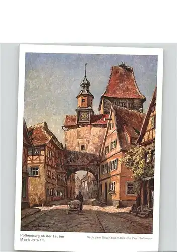 Rothenburg Tauber Markusturm Kuenstler Paul Sollmann