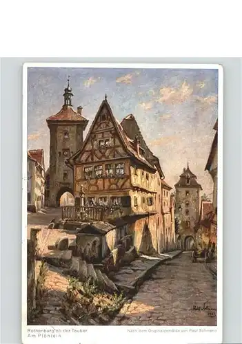 Rothenburg Tauber Ploenlein Kuenstler Paul Sollmann