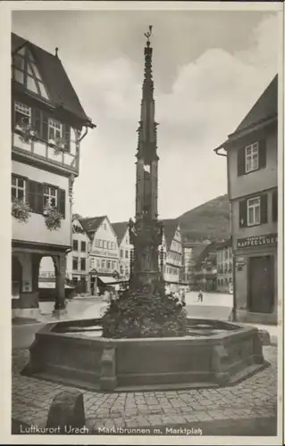 wu88913 Urach Bad Urach Marktbrunnen Marktplatz * Kategorie.  Alte Ansichtskarten