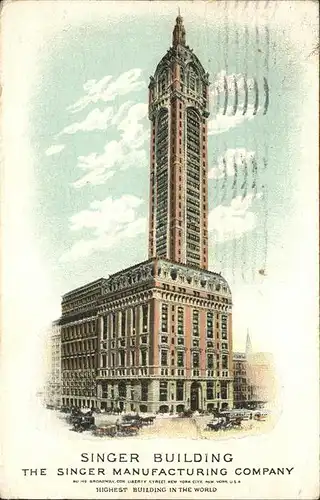 Hoboken New Jersey Singer Building Litho Kat. Hoboken