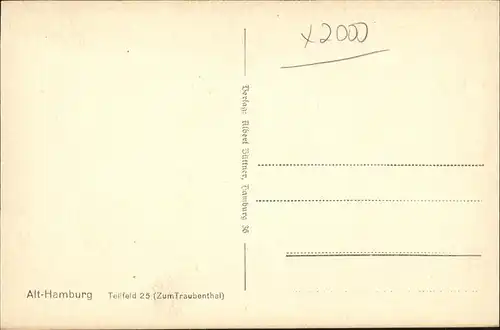 Hamburg Teilfeld 25 Zum Traubenthal Kat. Hamburg